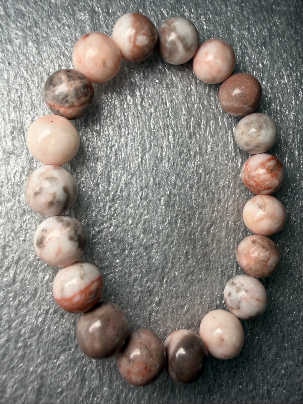 Beautiful 10MM Pink Zebra Jasper Natural Crystal Bracelet